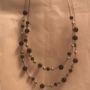 Necklace with Black Pearls on Sterling Silver!